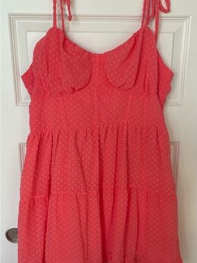 wild fable Coral Pink Mini Dress with Tie Straps